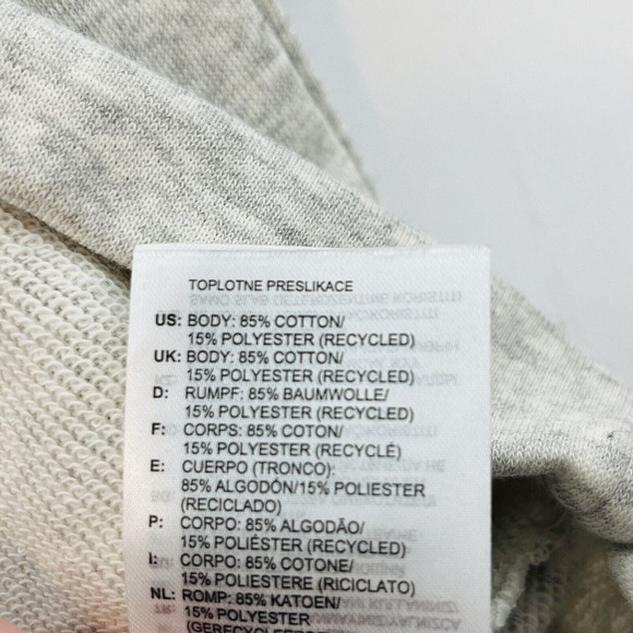 Womens S Adidas Must Have‎ Heather Sweatshirt Grey Off White Cropped Loose Fit - Picture 7 of 7